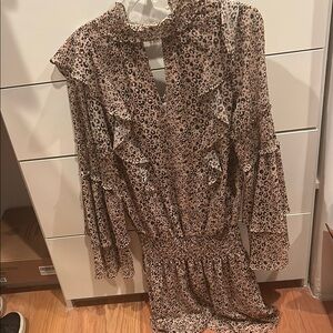 Leopard Parker Animal Print Long Sleeve Dress